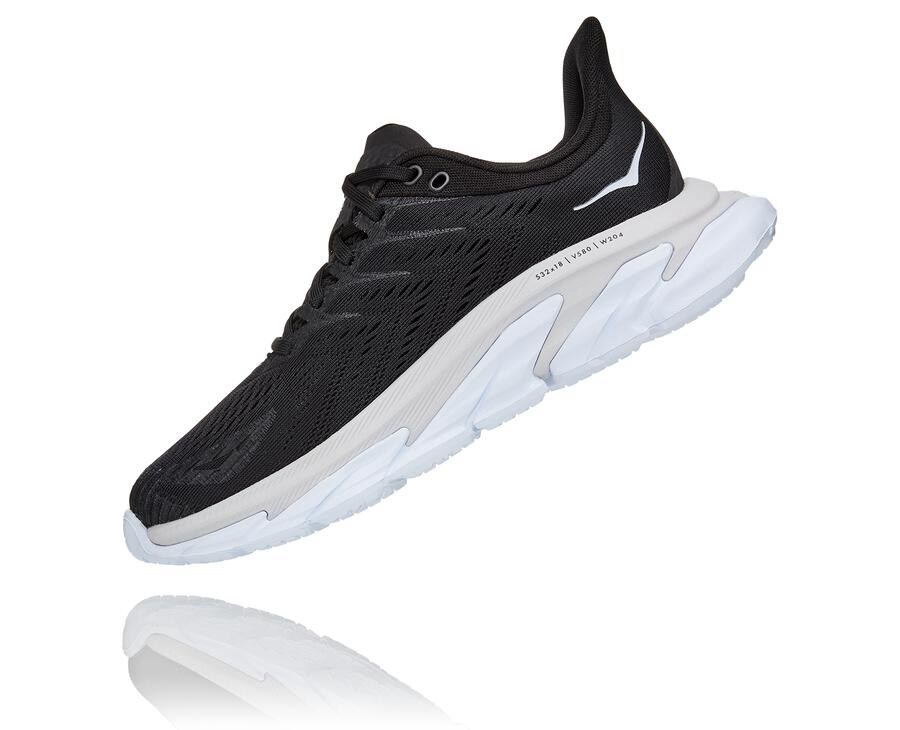 Hoka One One Clifton Edge Löparskor Dam - Svarta/Vita - TRDCP-2184